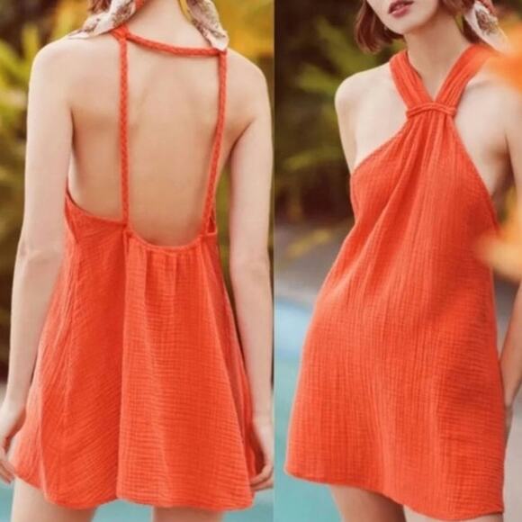 Anthropologie Dresses & Skirts - Anthropologie Braided Halter Mini Dress Size Large